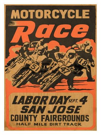 MR03 VINTAGE MOTORCYCLE BIKE RACES A2 POSTER PRINT